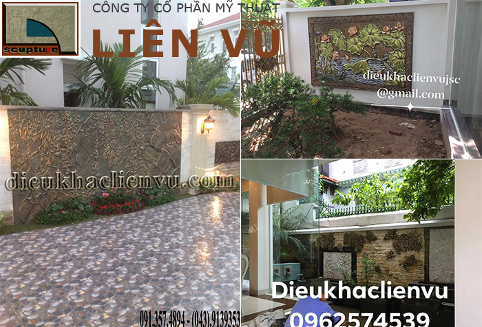 Ứng dụng phù điêu hoa lá trong trang trí sân vườn