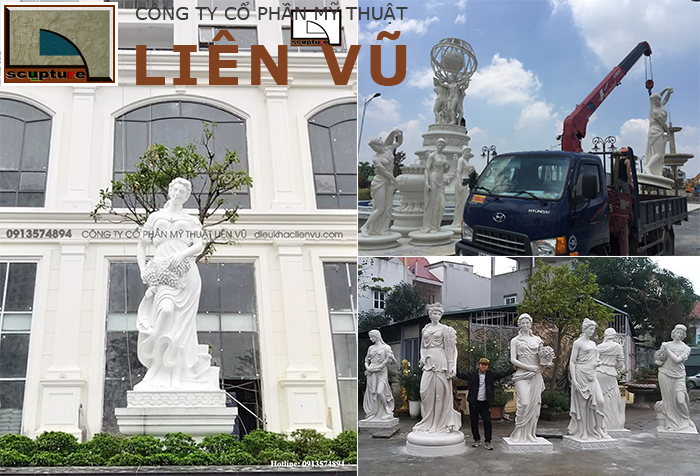 Ứng dụng tượng cô gái composite trong cảnh quan ngoài trời