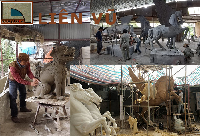 Xưởng chế t&aacute;c tượng đi&ecirc;u khắc composite Li&ecirc;n Vũ