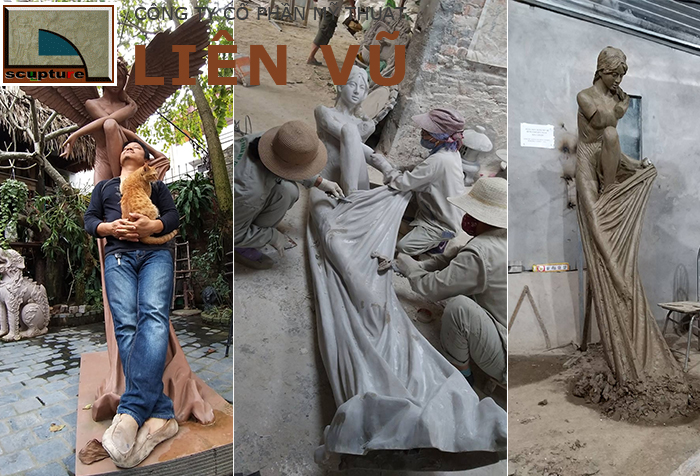 Xưởng Điêu khắc Liên Vũ- thiết kế, thi công và sản xuất tượng cô gái nghệ thuật
