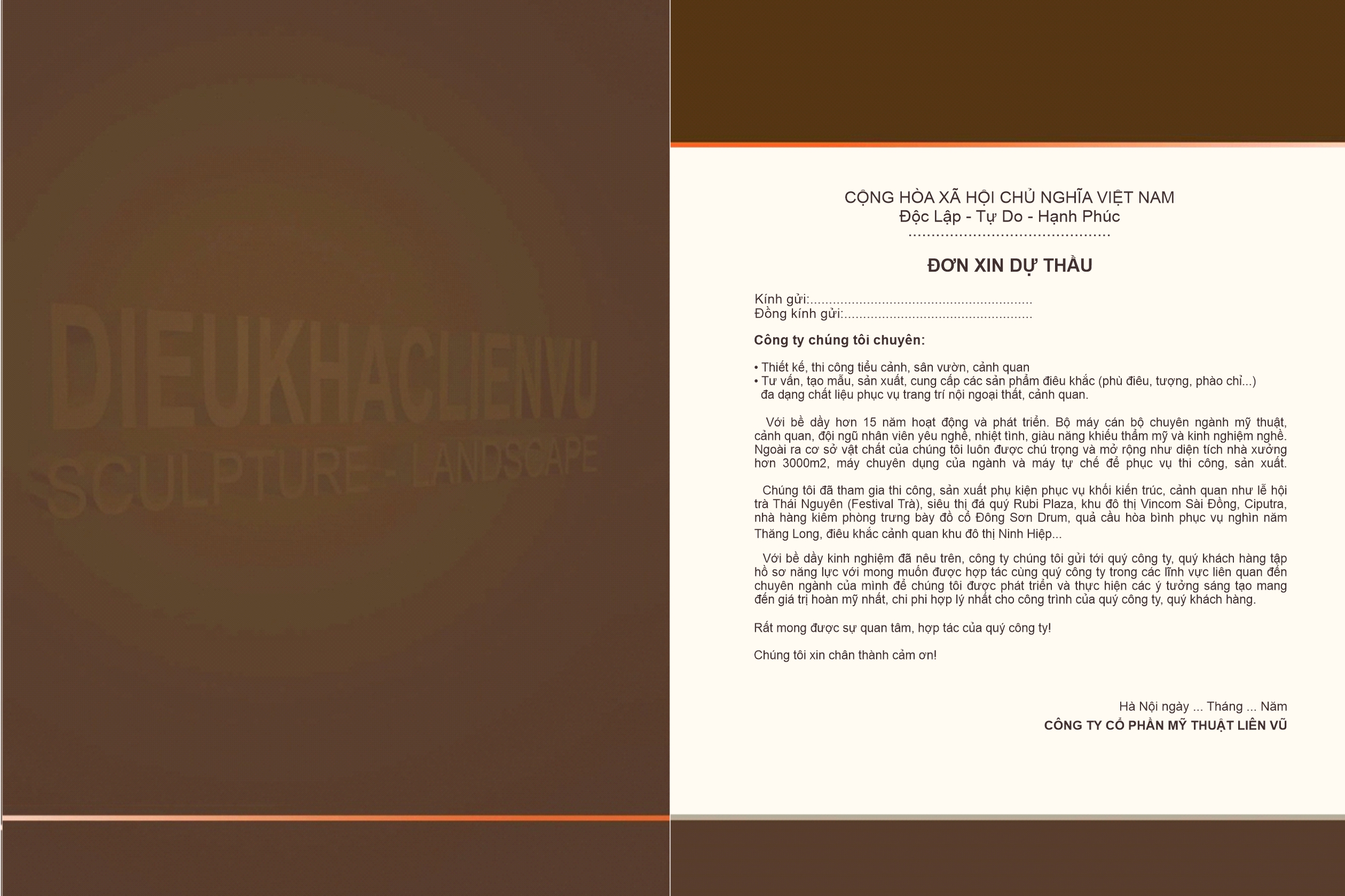 Hồ sơ năng lực kèm thông tin dự thầu