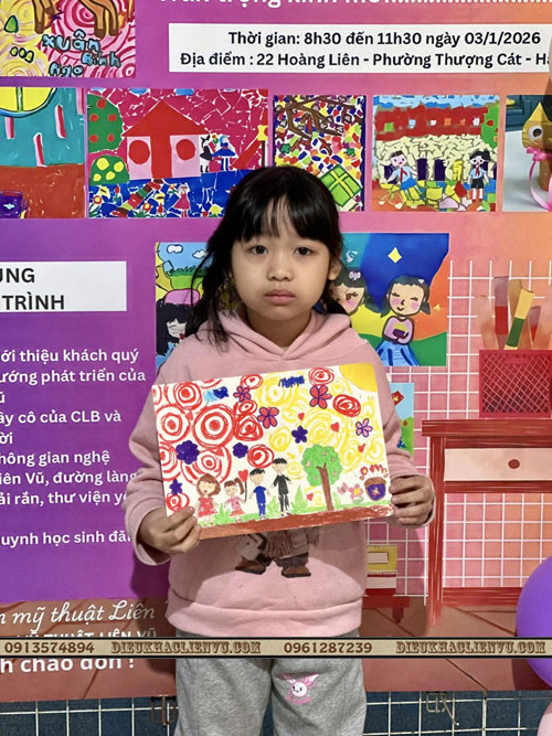 Hình ảnh tranh "Tết Sum Vầy" của các họa sĩ nhí 4