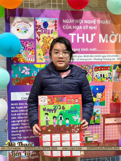 họa sỹ nh&iacute;  bắt tay v&agrave;o s&aacute;ng tạo Lịch tết 2026 1