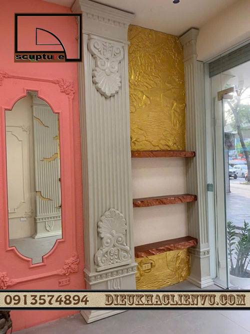 thi công điêu khắc tiệm chụp ảnh PARIS BOOTH