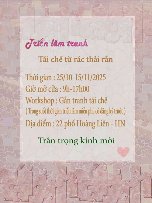thời gian triển lãm tranh Tái Sinh