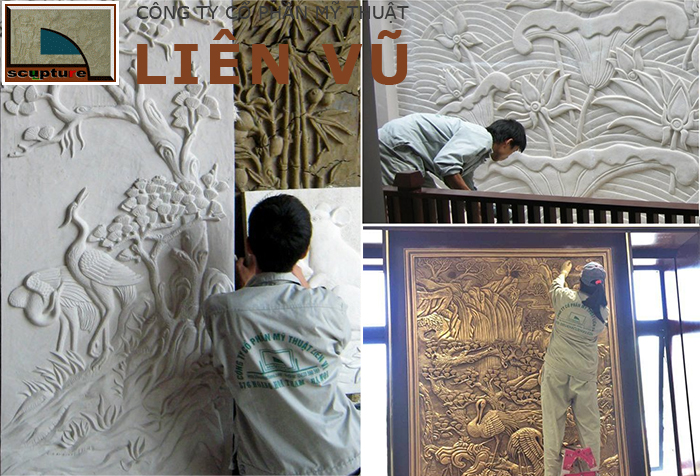 Sản xuất, thi công lắp đặt tranh phù điêu hoa lá