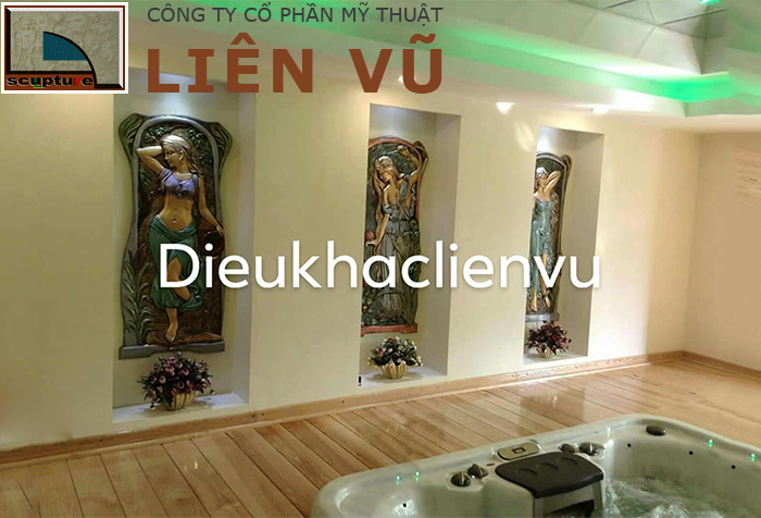 Tranh phù điêu cô gái 3D với nhiều màu sắc tươi sáng