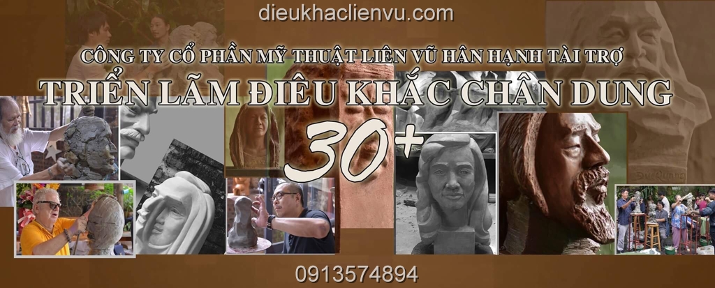 Triển lãm điêu khắc chân dung tại nhà sàn Art Liên Vũ