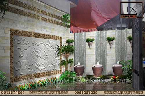 Phù điêu hoa lá sen - Điểm nhấn tinh tế cho không gian sống