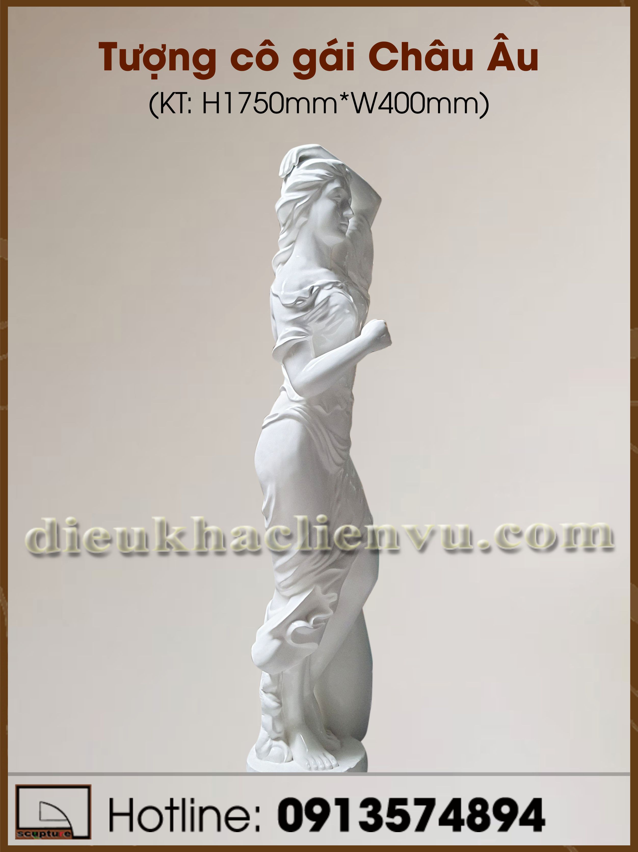 Tượng cô gái Châu Âu composite