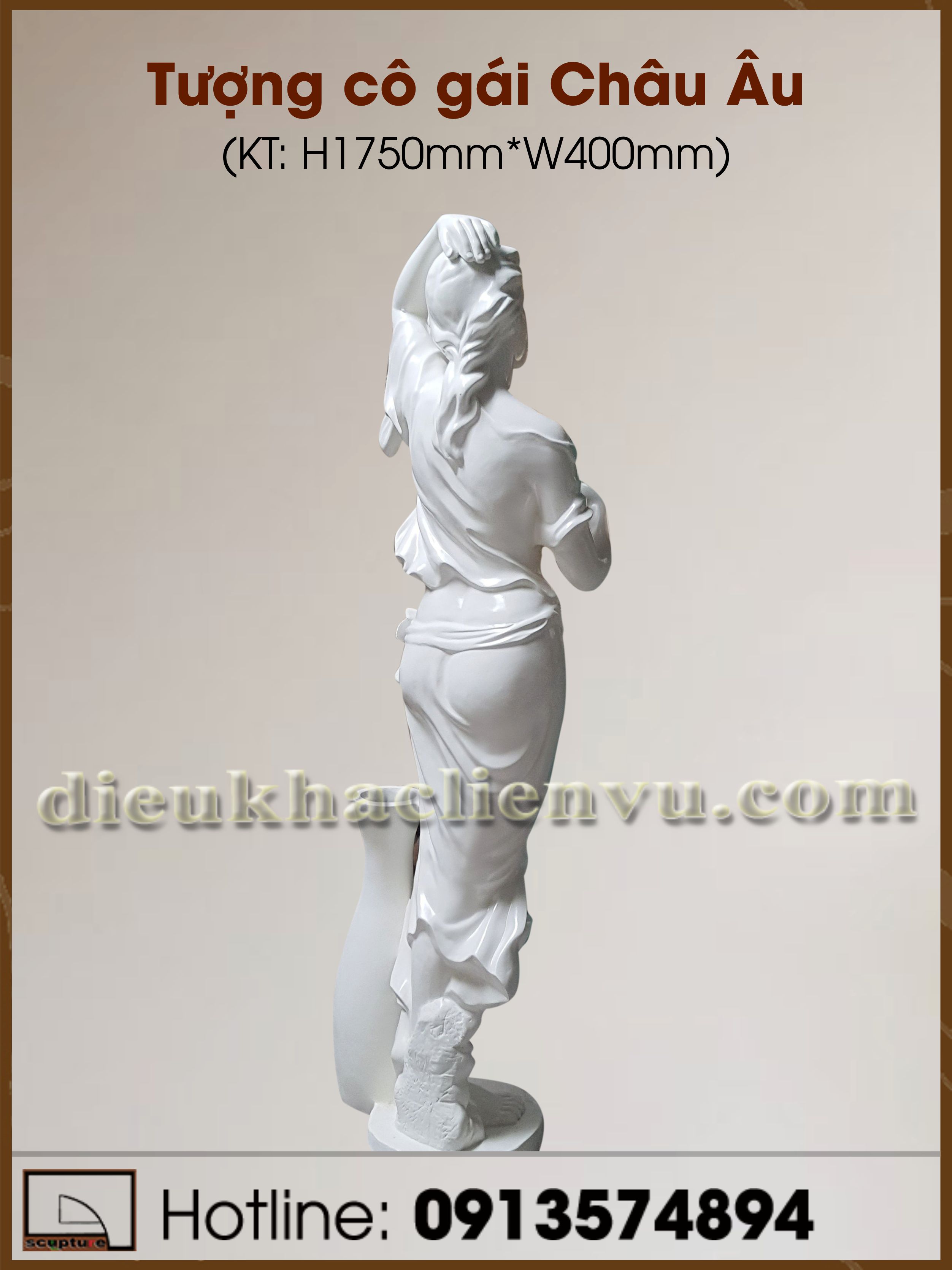 Tượng cô gái Châu Âu composite