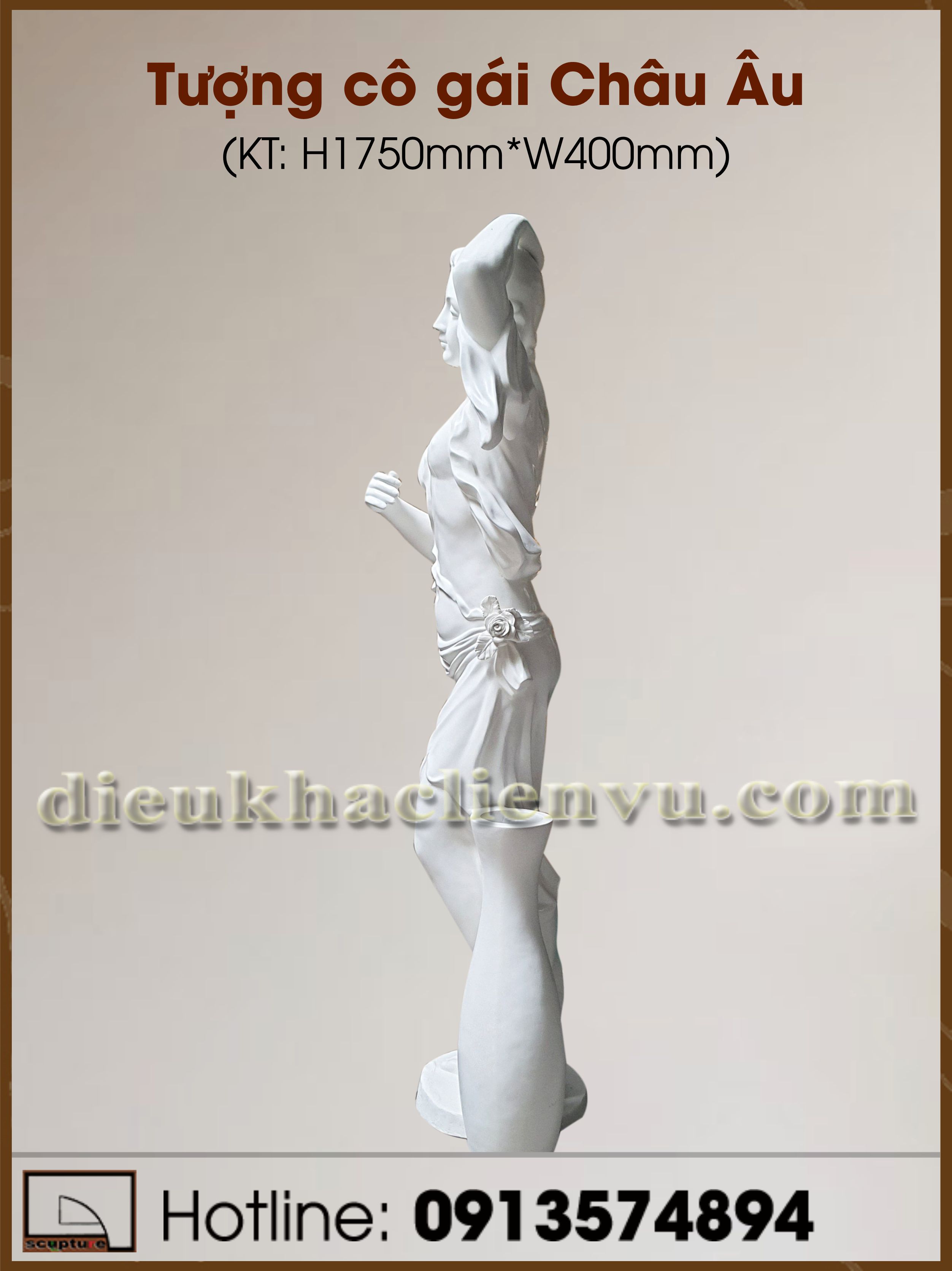 Tượng cô gái Châu Âu composite