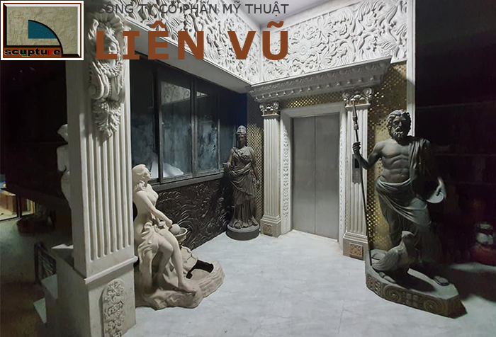 Phù điêu châu Âu đắp cột