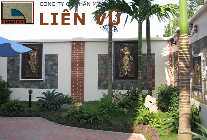 Phù điêu cô gái trang trí sân vườn tiểu cảnh