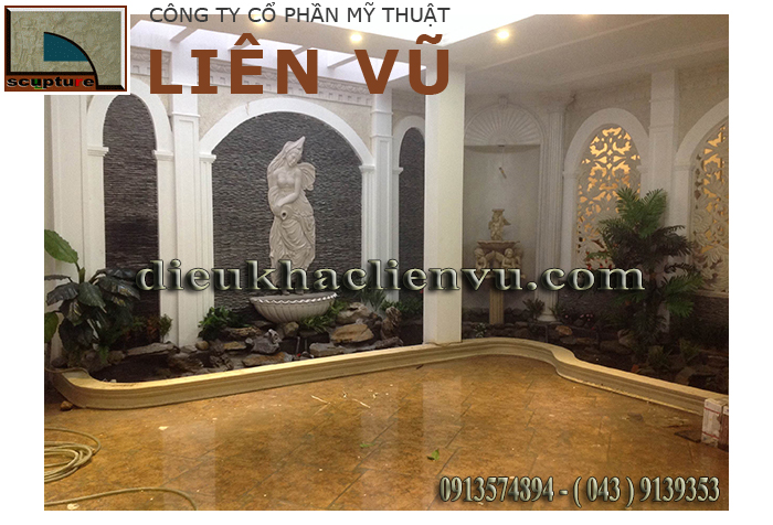 Phù điêu cô gái trang trí tiểu cảnh