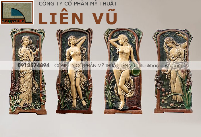 Phù điêu cô gái treo tường