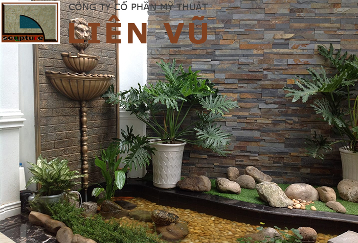 Phù điêu đài phun nước sân vườn châu Âu