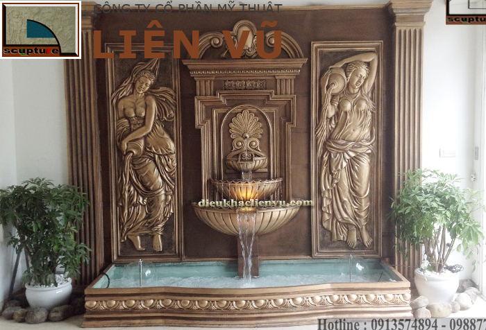 Phù điêu đài phun nước sân vườn