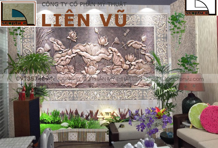 Phù điêu hoa lá trang trí nội thất nhà ở