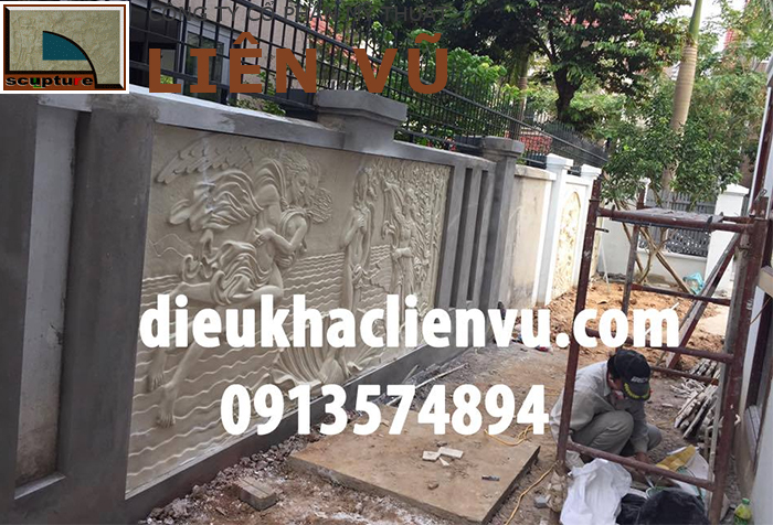 Phù điêu sân vườn trang trí tường bao