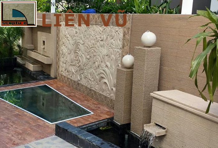 Phù điêu sân vườn trong tiểu cảnh