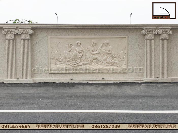 Phù điêu sân vườn decor tường vườn đẹp, độc đáo