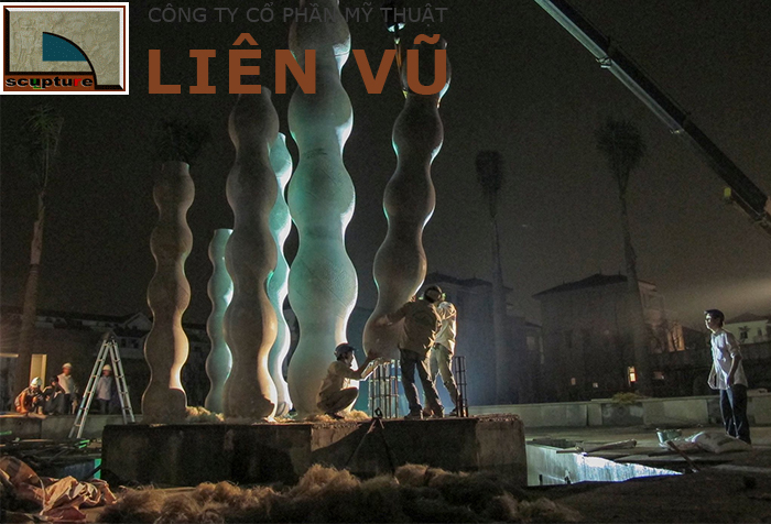 Thi công đài phun nước sân vườn cảnh quan