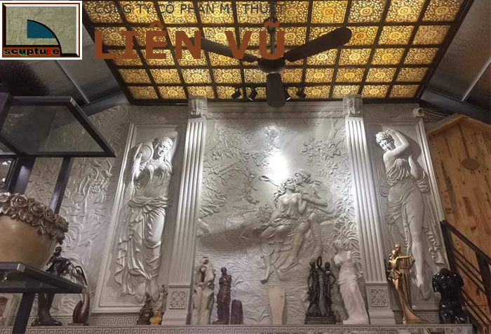 Thi công phù điêu cô gái trang trí