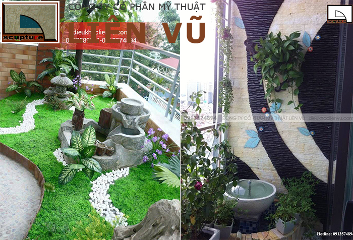 Thi công tiểu cảnh ban công nhỏ