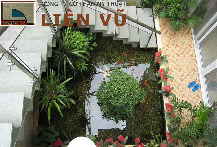 Thi công tiểu cảnh gầm cầu thang