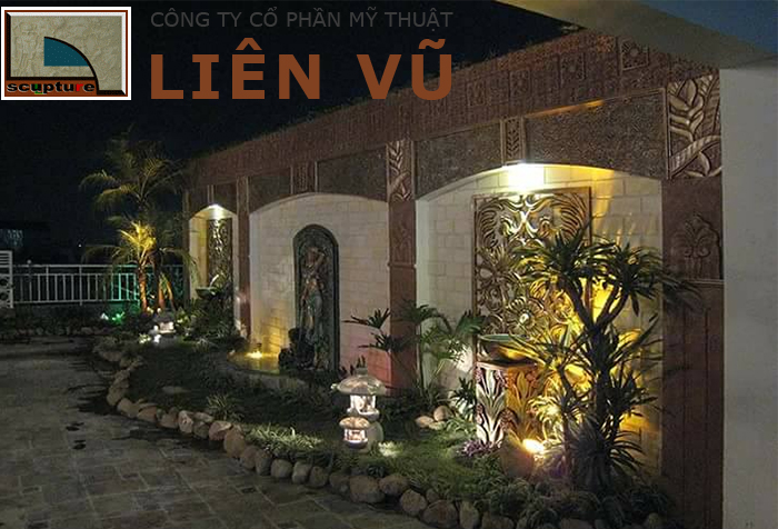 Thi công tranh phù điêu sân vườn