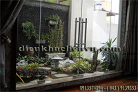 Tiểu cảnh sân thượng kết hợp đài nước