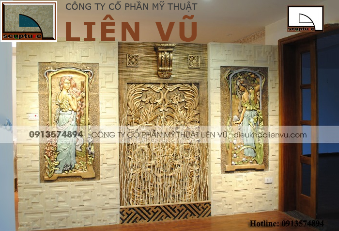 Tranh phù điêu cô gái trang trí nội thất