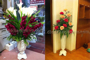 Trang trí hoa phòng khách