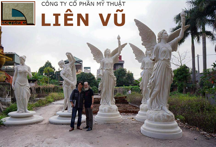 Tượng cô gái composite