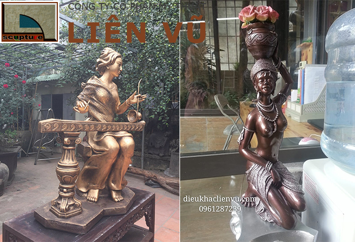 Tượng cô gái điêu khắc