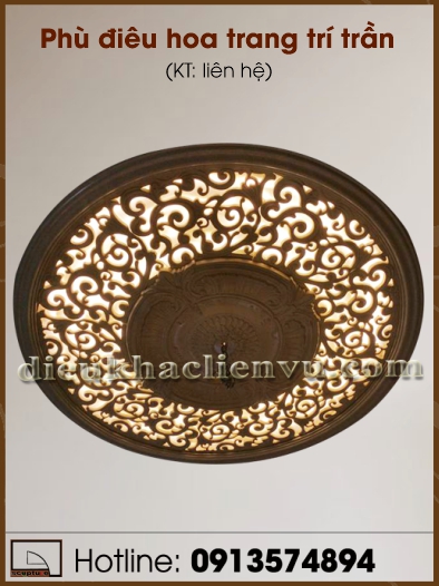 Phù điêu hoa văn trang trí trần