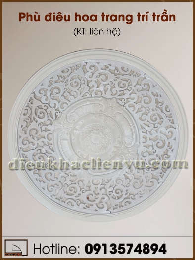 Phù điêu hoa văn trang trí trần