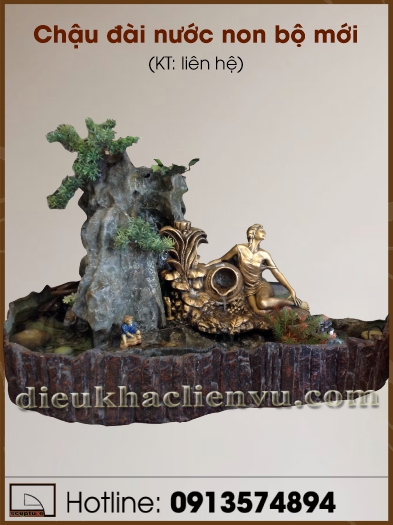 Chậu đài nước non bộ mới