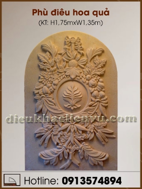 Phù điêu hoa quả