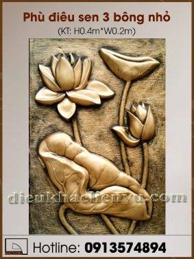 Phù Điêu hoa sen 3 bông