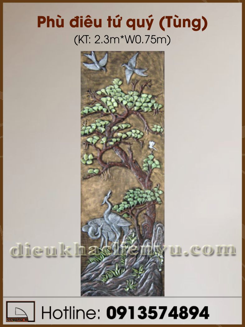 Phù điêu tứ quý (Tùng)