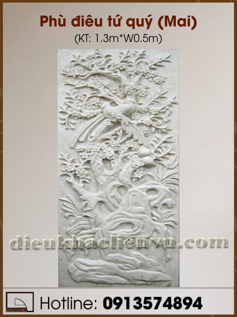 Phù điêu Tứ Quý (Mai)