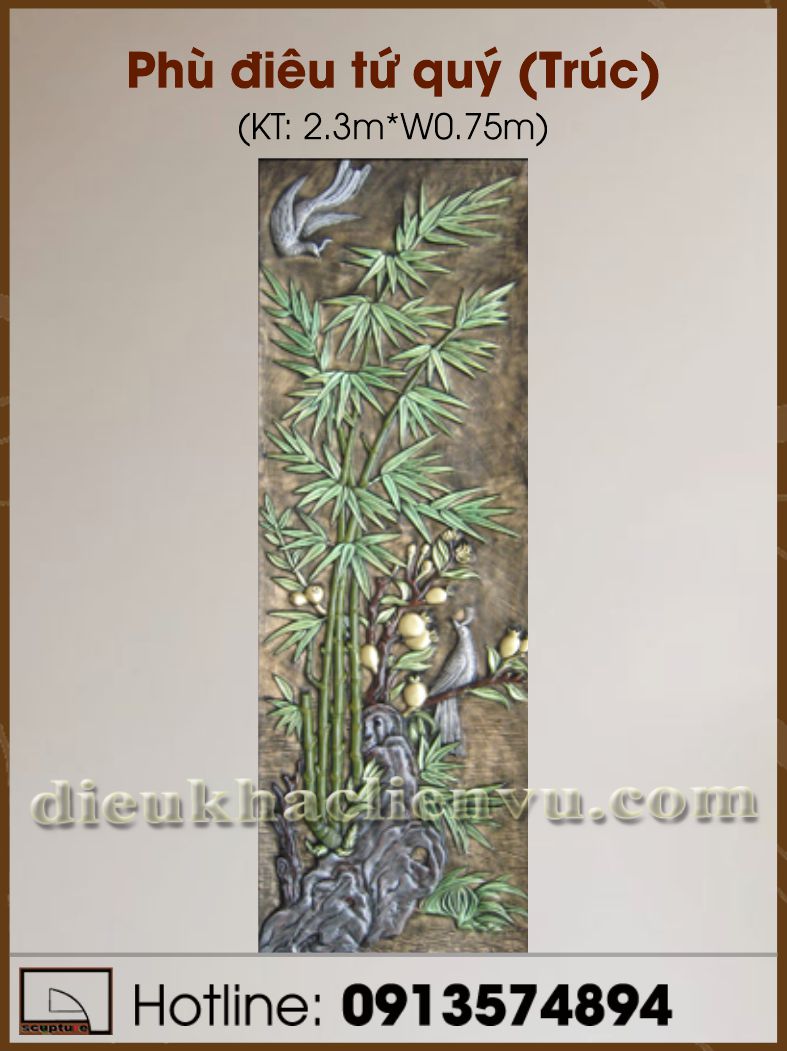 Phù điêu tứ quý (Trúc)