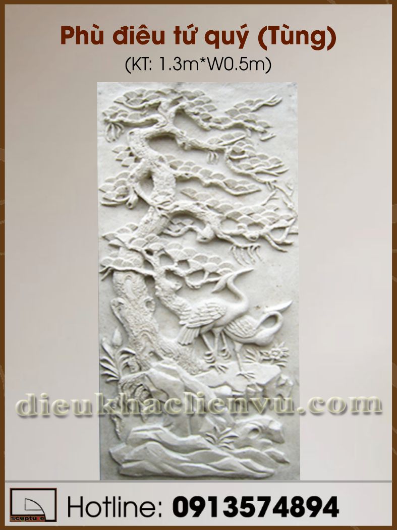 Phù điêu tứ quý (Tùng)