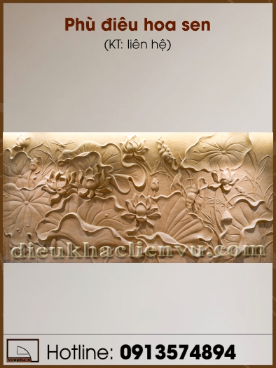 Phù điêu hoa sen