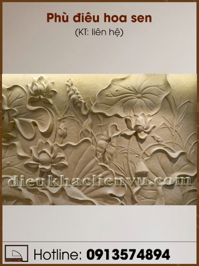 Phù điêu hoa sen