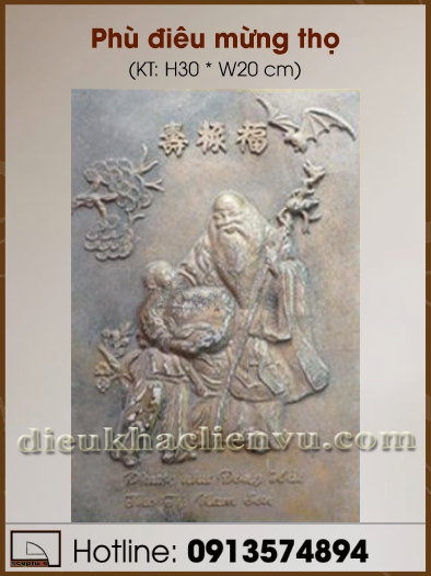 Phù điêu mừng thọ