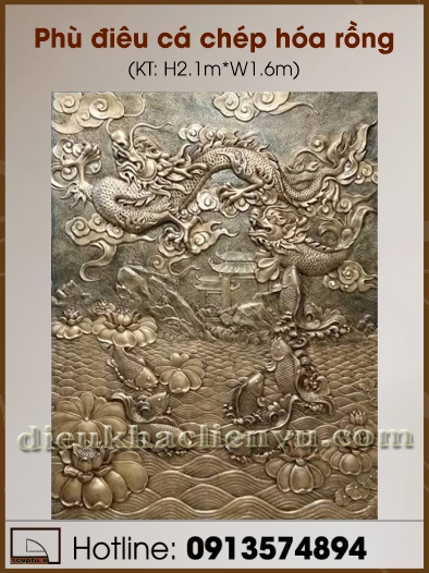 Phù điêu đầu mặt sư tử to