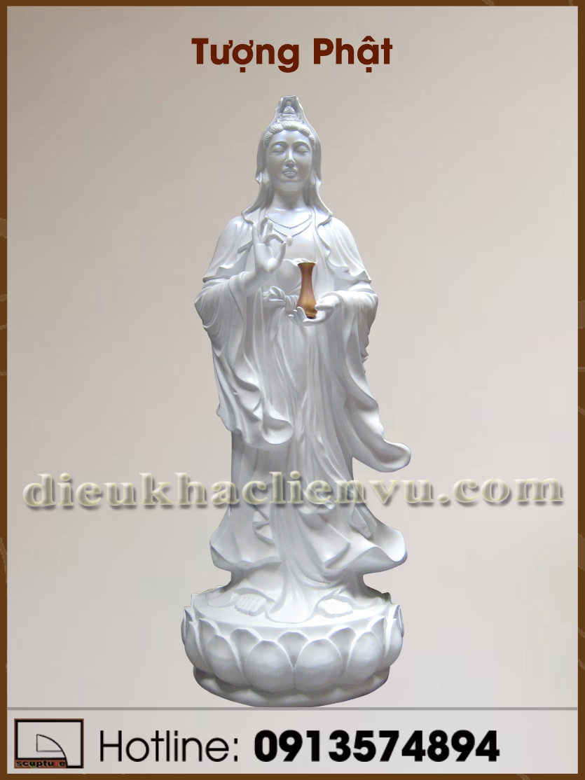 Tượng bồ tát đứng tòa sen